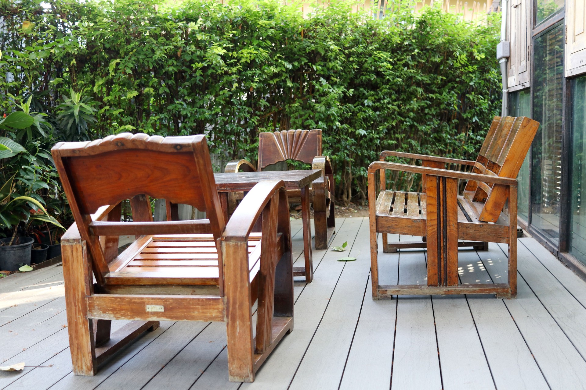 Retro wood chairs.